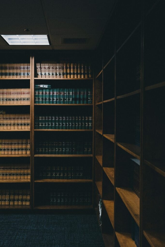 Law firm book shelf.