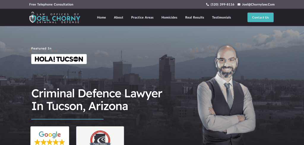 Criminal defense lawyer website design by Nine Isle
