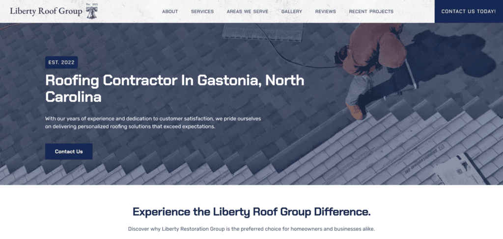 Roofing Business web design by Nine Isle Solutions