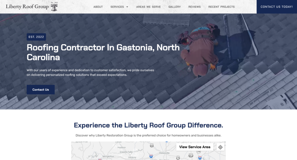 roofing company WordPress Web Design